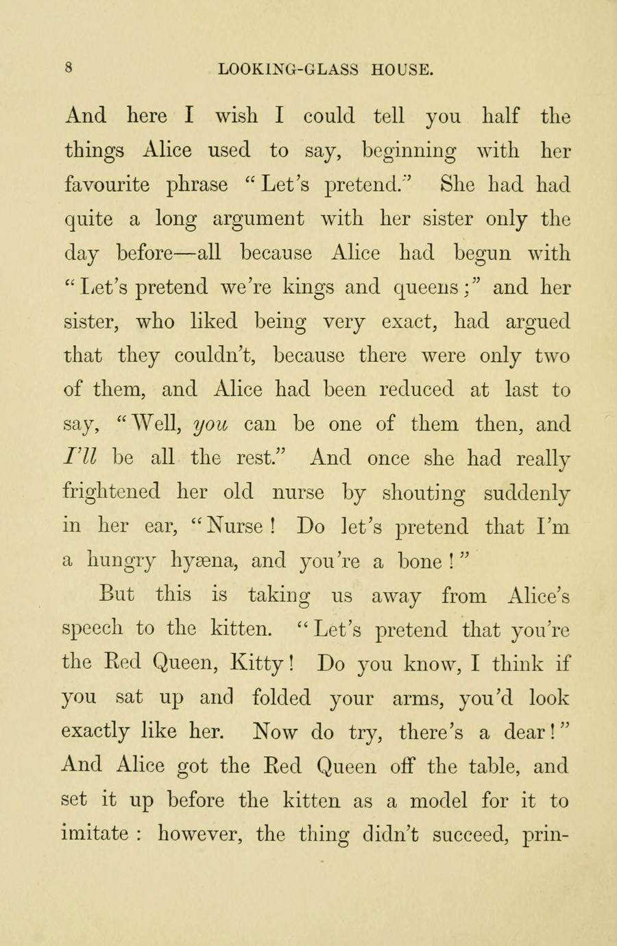 Первое издание «Алисы в Зазеркалье».